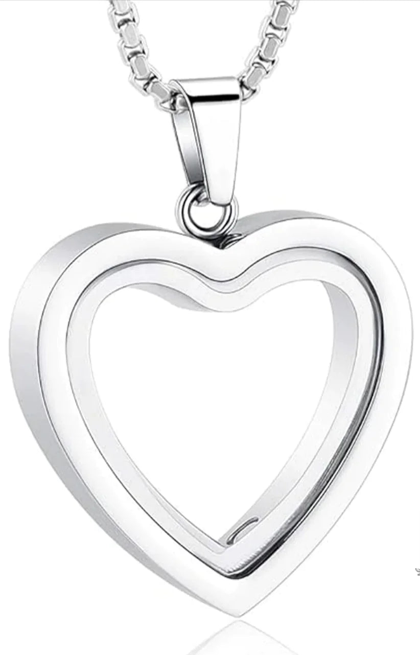 Heartfelt Stainless Steel neckless Remembrance - Heart-Shaped Cremation Pendant