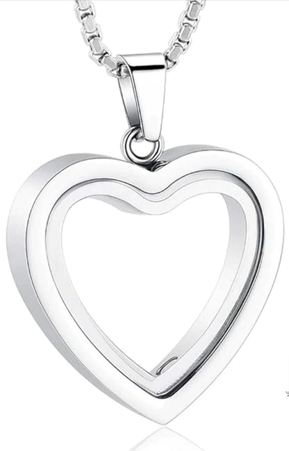 Heartfelt Stainless Steel neckless Remembrance - Heart-Shaped Cremation Pendant