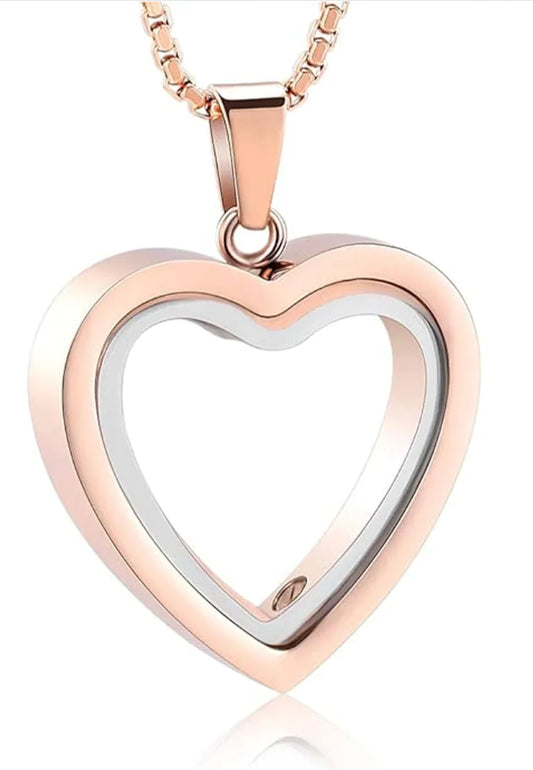Heartfelt Stainless Steel neckless Remembrance - Heart-Shaped Cremation Pendant