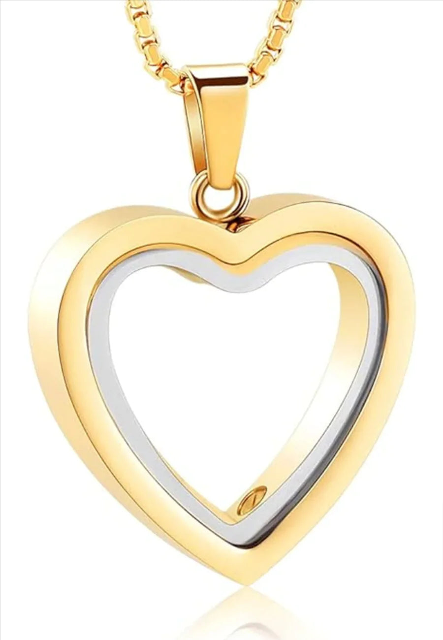 Heartfelt Stainless Steel neckless Remembrance - Heart-Shaped Cremation Pendant